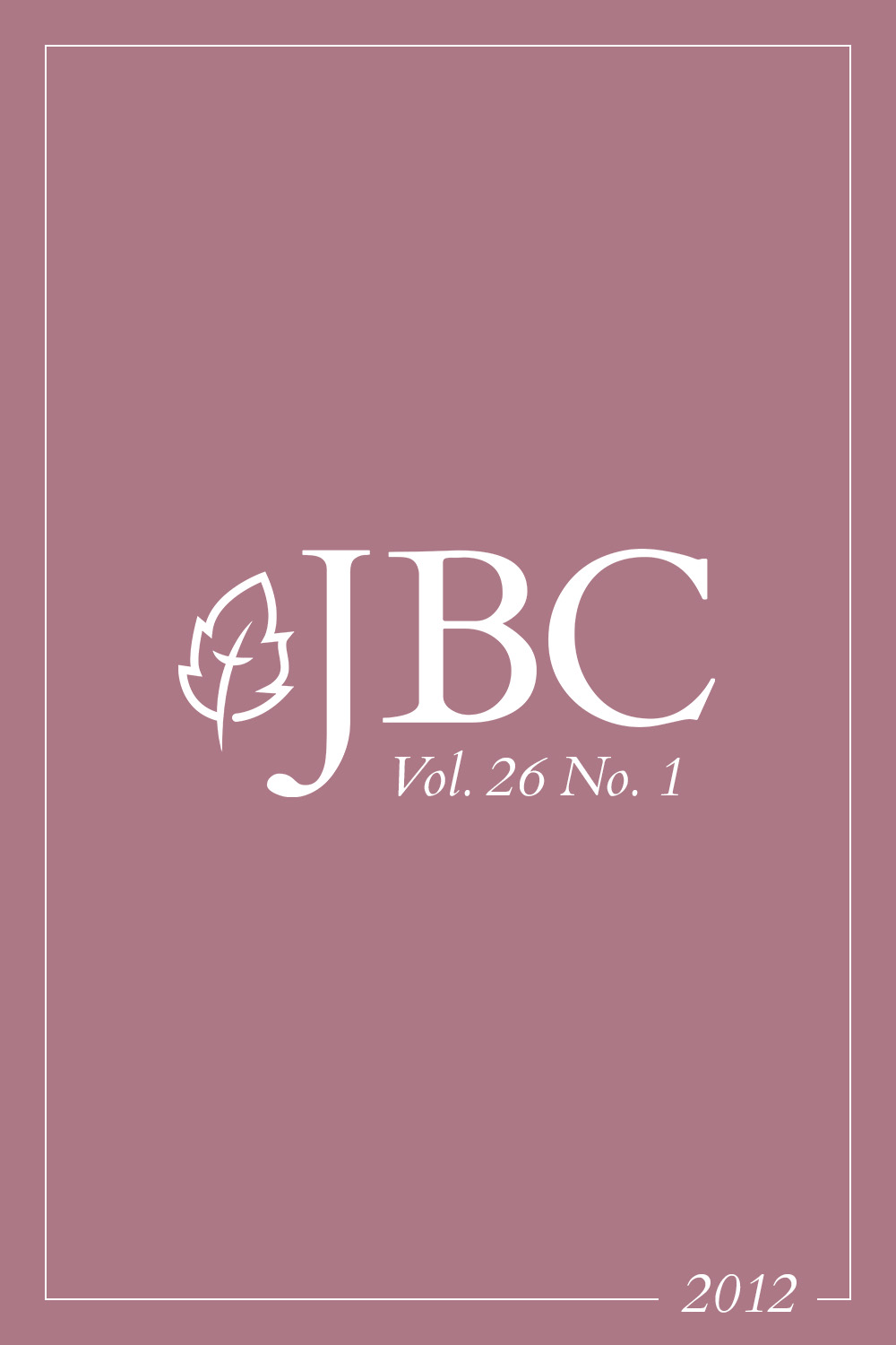JBC Volume 26:1 (2012) PDF Featured Image